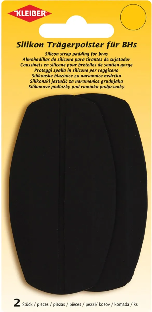 Kleiber siliconen schouderbandkussens, 50×95 mm, 2 stuks Zwart