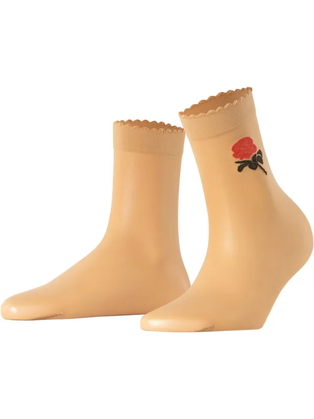 Falke Passionate gedessineerd materiaal 20 DEN sokken dames huidskleur-38 beige 4169