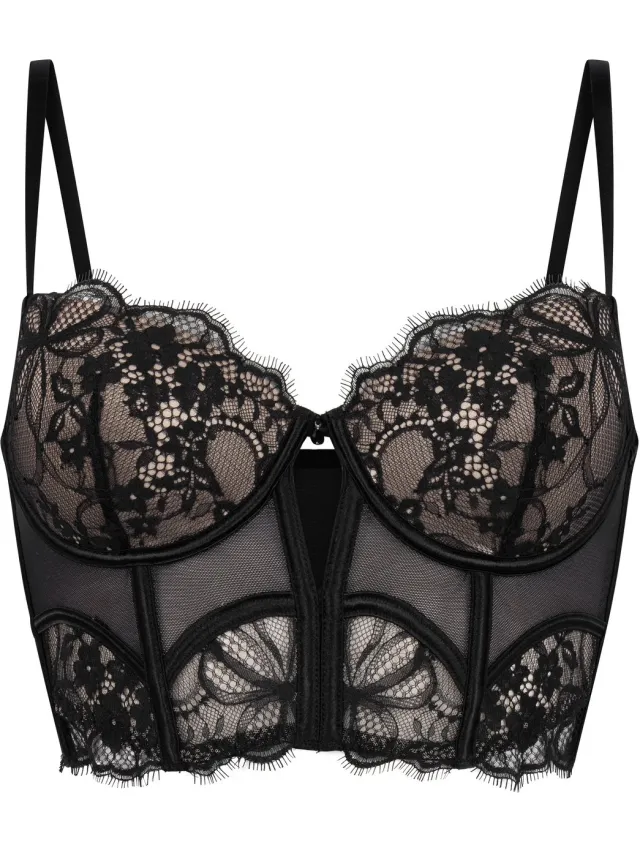 Hunkemöller Prina Padded Underwired Longline Bra Zwart