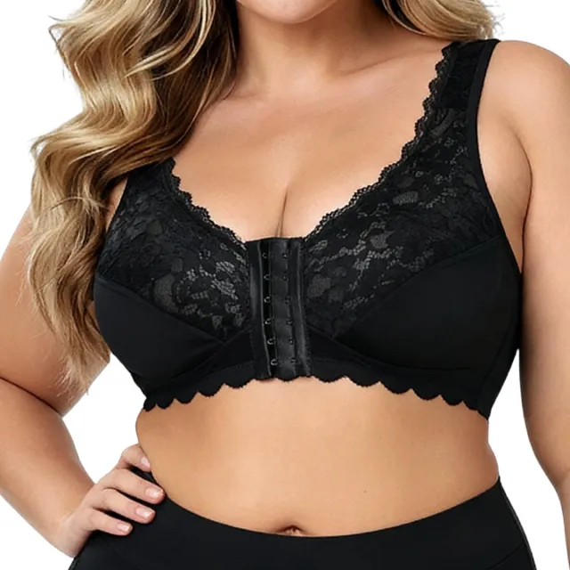 Shapetape BH met voorsluiting dames - BH zonder Beugel - Licht Corrigerend - Zwart - Comfort BH - postoperatieve bh - BH Grote maten - Push-up-beha's - Onzichtbare BH - Ondersteunende BH - Beha dames - Niet voorgevormde BH