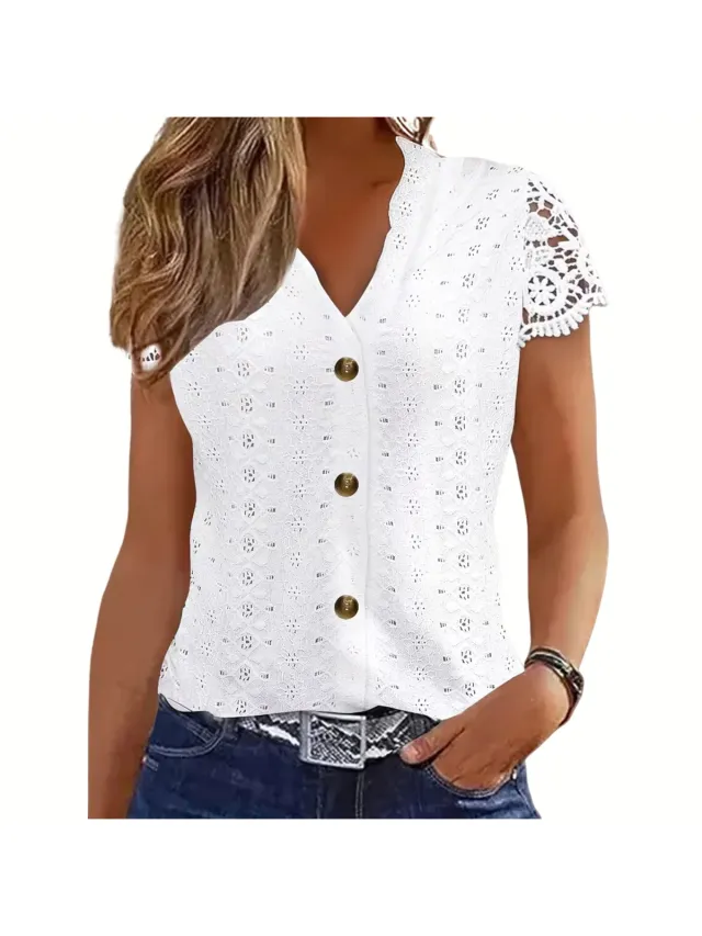 Currero Topje Dames - Top Kleding - Shirt - Blouse - Kort - Volwassen - Wit