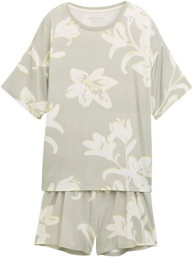 Tom Tailor Pyjamaset met all-over print - grün-hell-Allover