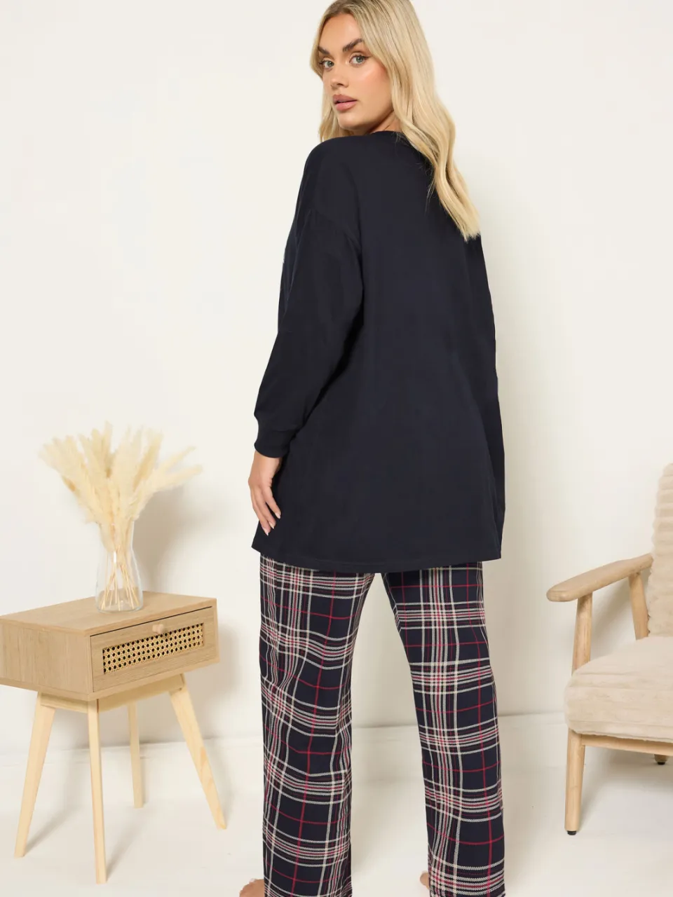 Yours Blue 'Sleep Season' Geruite Pyjama Cadeauset-48, foto 3