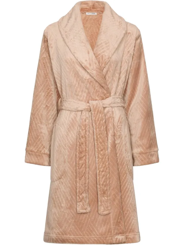 Pastunette Premium - Badjas - Couture - Flannel Fleece - Beige bruin