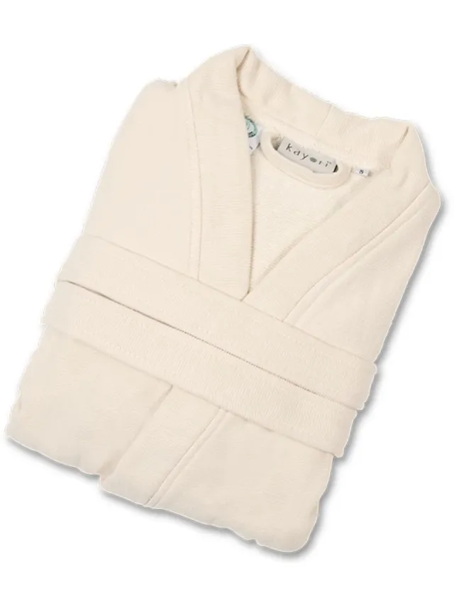 kayori Meguro Badjas - Unisex - Biologisch Katoen - Zand - L - Lang