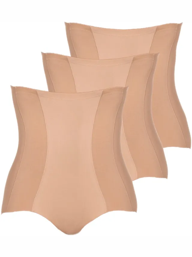Nina von C. 3-pack High waist Cotton Shape karamel