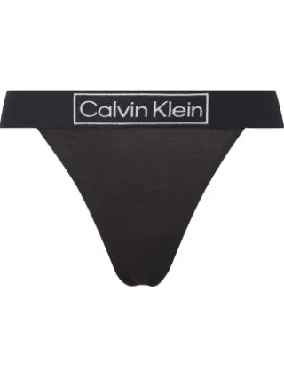 Calvin Klein Reimagined Heritage high leg string zwart Zwart,Grijs