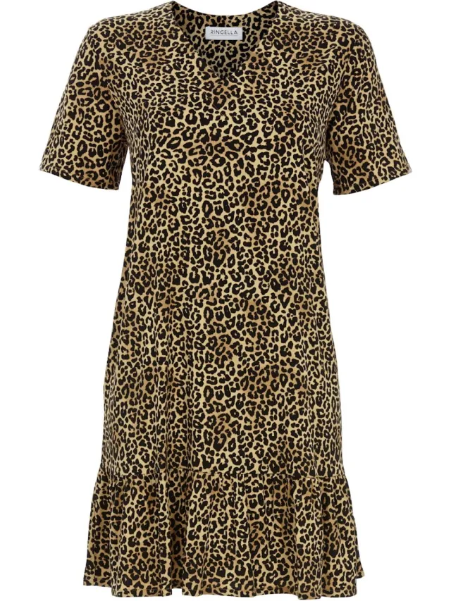 Ringella Leopard dames nachthemd Ringella - Bruin - Maat - 42