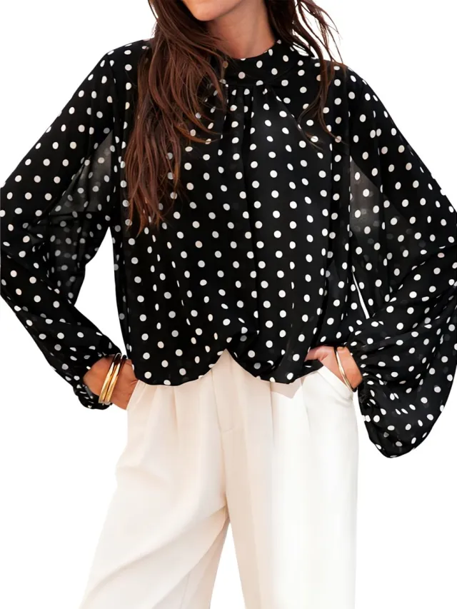 Currero Topje Dames Polkadots - Mouwloze Top - Singlet - Kleding - Shirt - Blouse - Kort - Volwassen - Zwart