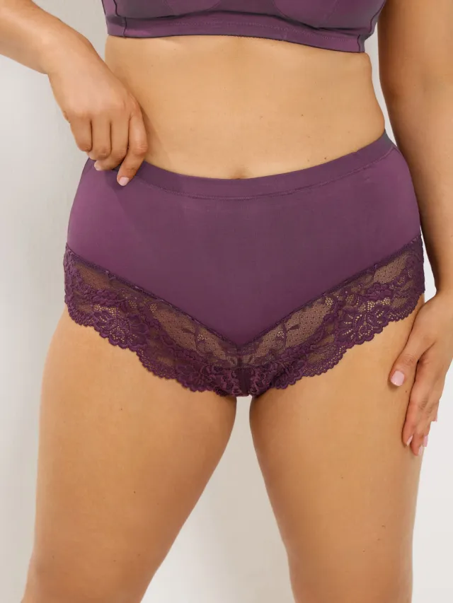 Yours Paarse Hoogglanzende Kanten Maxislip-64 Purple