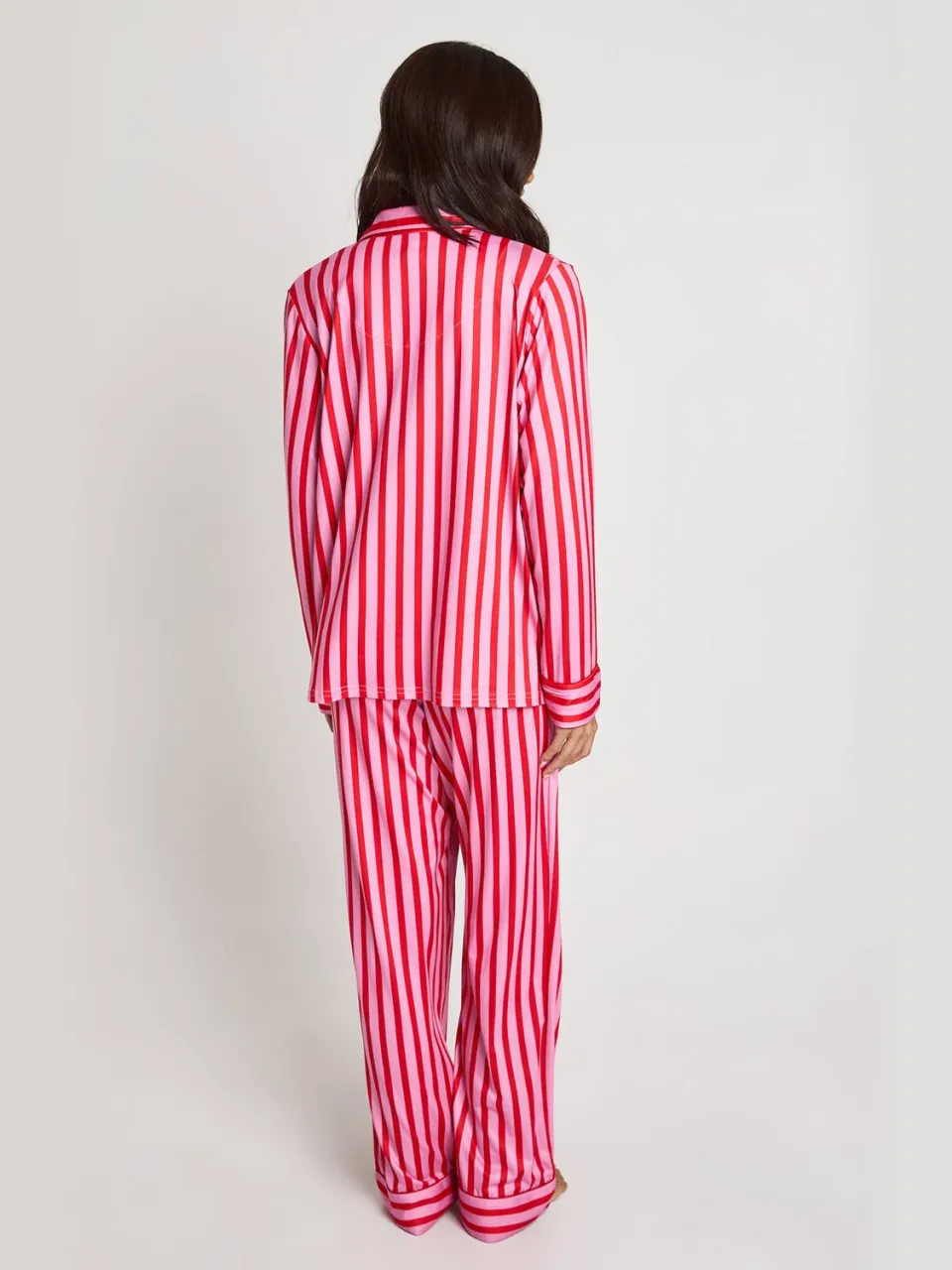 boohoo Dames Super Zachte Gestreepte Broek PJ Set roze, foto 3