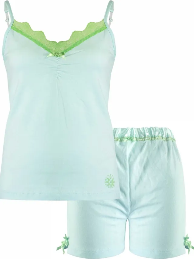 Irresistible Dames Shortama - Pyjama Set - Groen