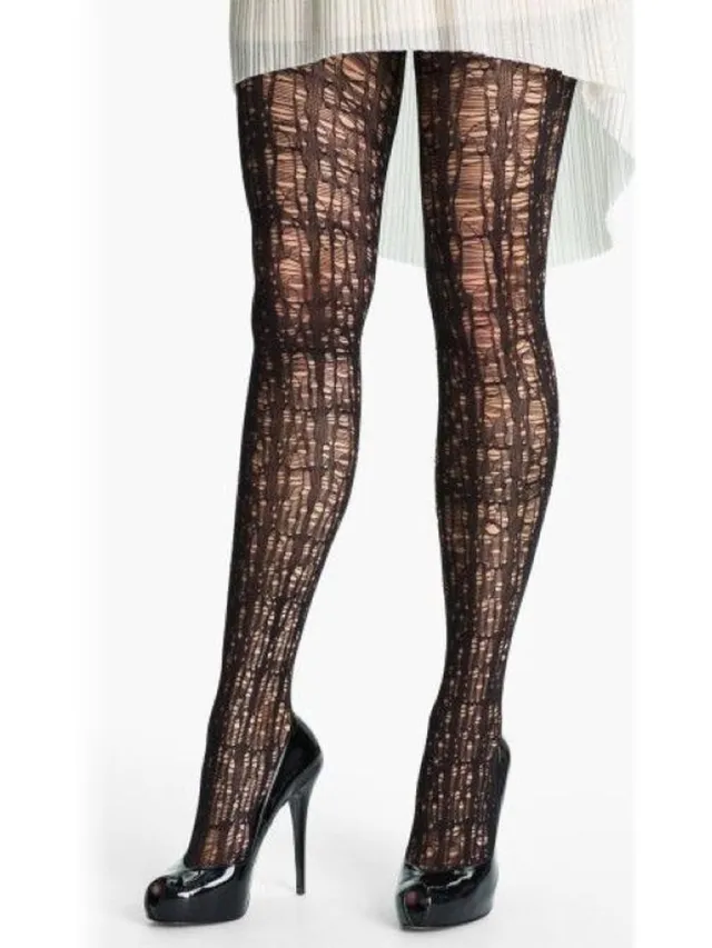 Pretty Polly Tights - Panty - Zwart Mesh & Opaque - One size - AQR5