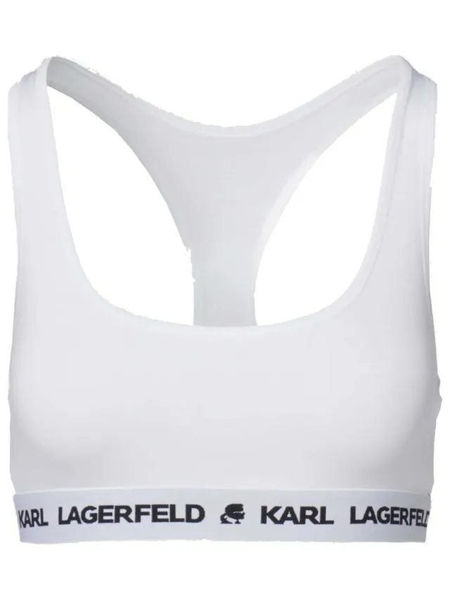 Karl Lagerfeld Logo bralette wit