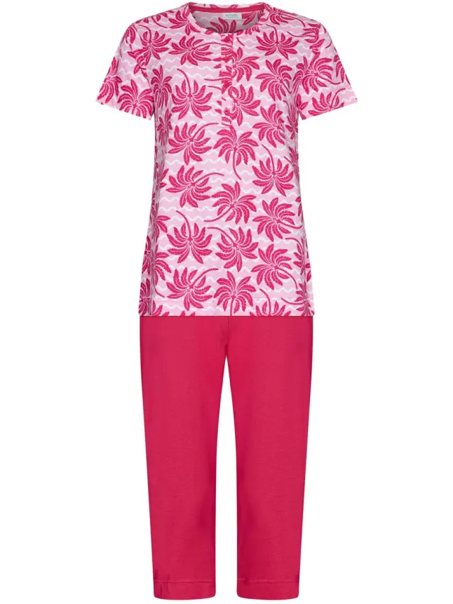 Rebelle MyRebelle - Pyjama - Palm Springs - Bio Katoen - Roze - Knoopsluiting