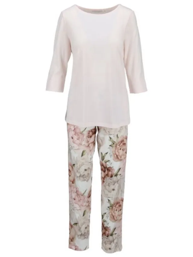 Ringella Katoenen dames pyjama poeder Ringella - Roze - Maat - 50