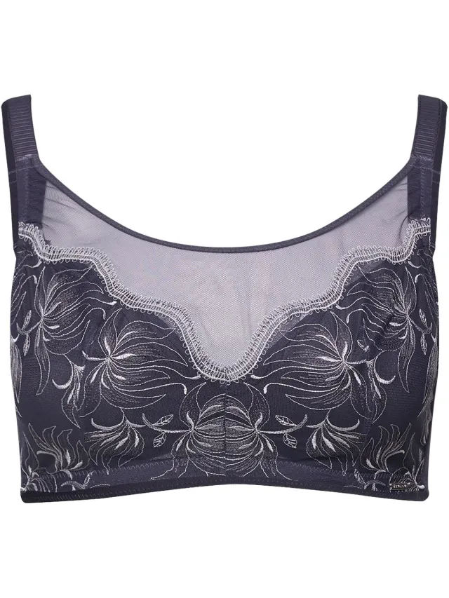 TruYou Dames - Bralette borduursel zonder beugels - Antraciet