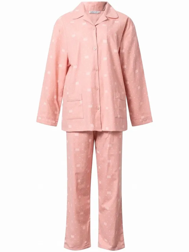 Lunatex klassieke dames pyjama flanel 641976 - dream queen - roze
