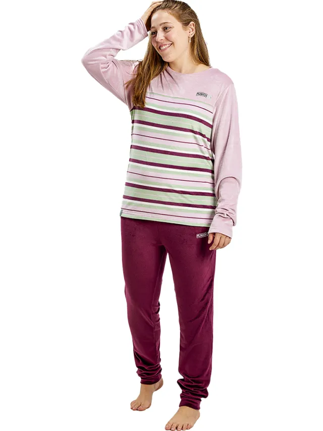 Munich Winterpyjama met lange mouwen MUDP0400 Bordeauxrood