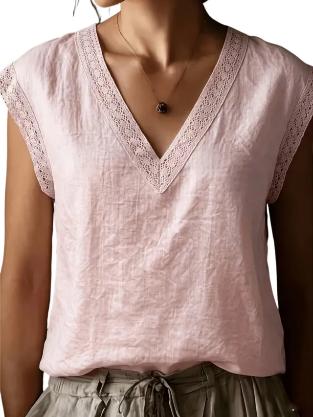 Currero Topje Dames - Top Kleding - Shirt - Blouse - Kort - Volwassen - Roze