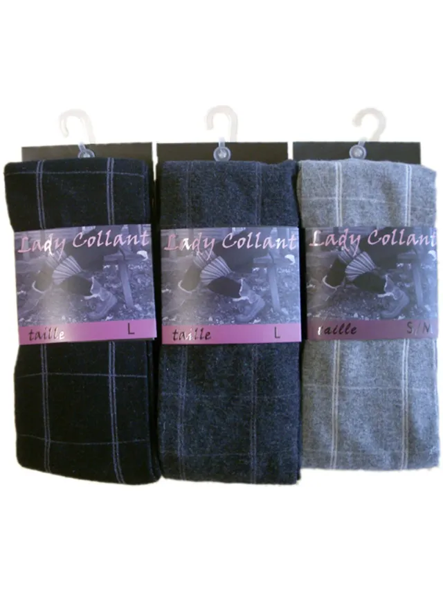 inter socks Dames collant 80% katoen- fantasie Quadre 09 - 5 stuks - assortiment kleuren