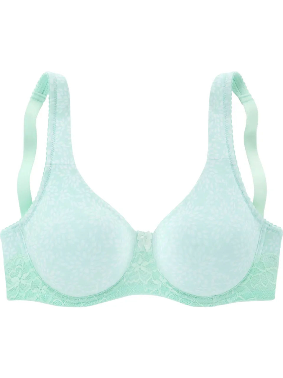 T-shirtbeha mintgroen met bladprint, foto 2