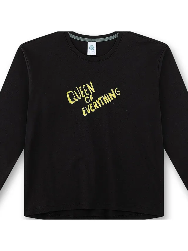 Sanetta Pyjama Pyjama Teenager lang Queen of Everything Leo-Print 164 Set van 1 Zwart/Groen