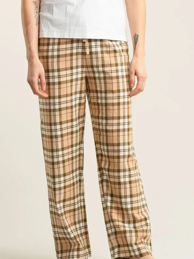 KOMODO dames vegan Pyjamabroek Jim Jam Zand Lichtbruin