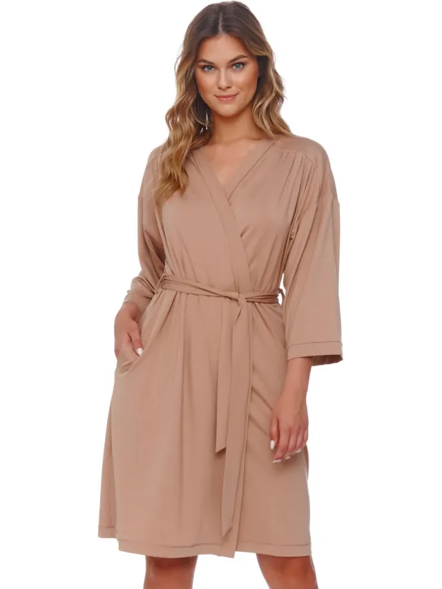 Doctor Nap Badjas Dames Tencel Beige SWW.4538