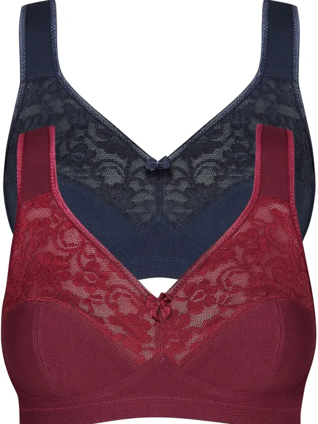 Susa BH zonder beugel katoen Susa | duo pak | Rood en blauw Robijnrode Schemering
