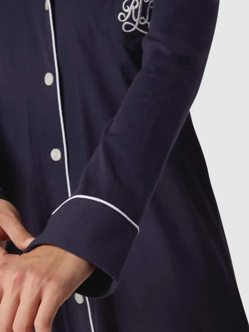 Lauren Ralph Lauren Nachthemd met contraststrepen donkerblauw, foto 3