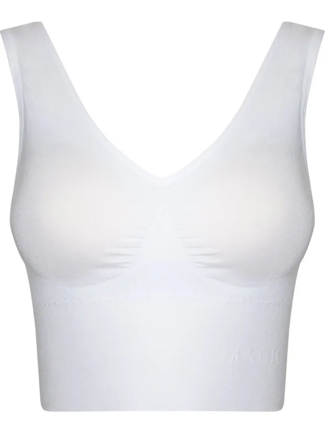 MAGIC Bodyfashion Maagband BH - Bamboe comfort Shape bra - Lange bh Top - Buik corrigerend - M - Wit