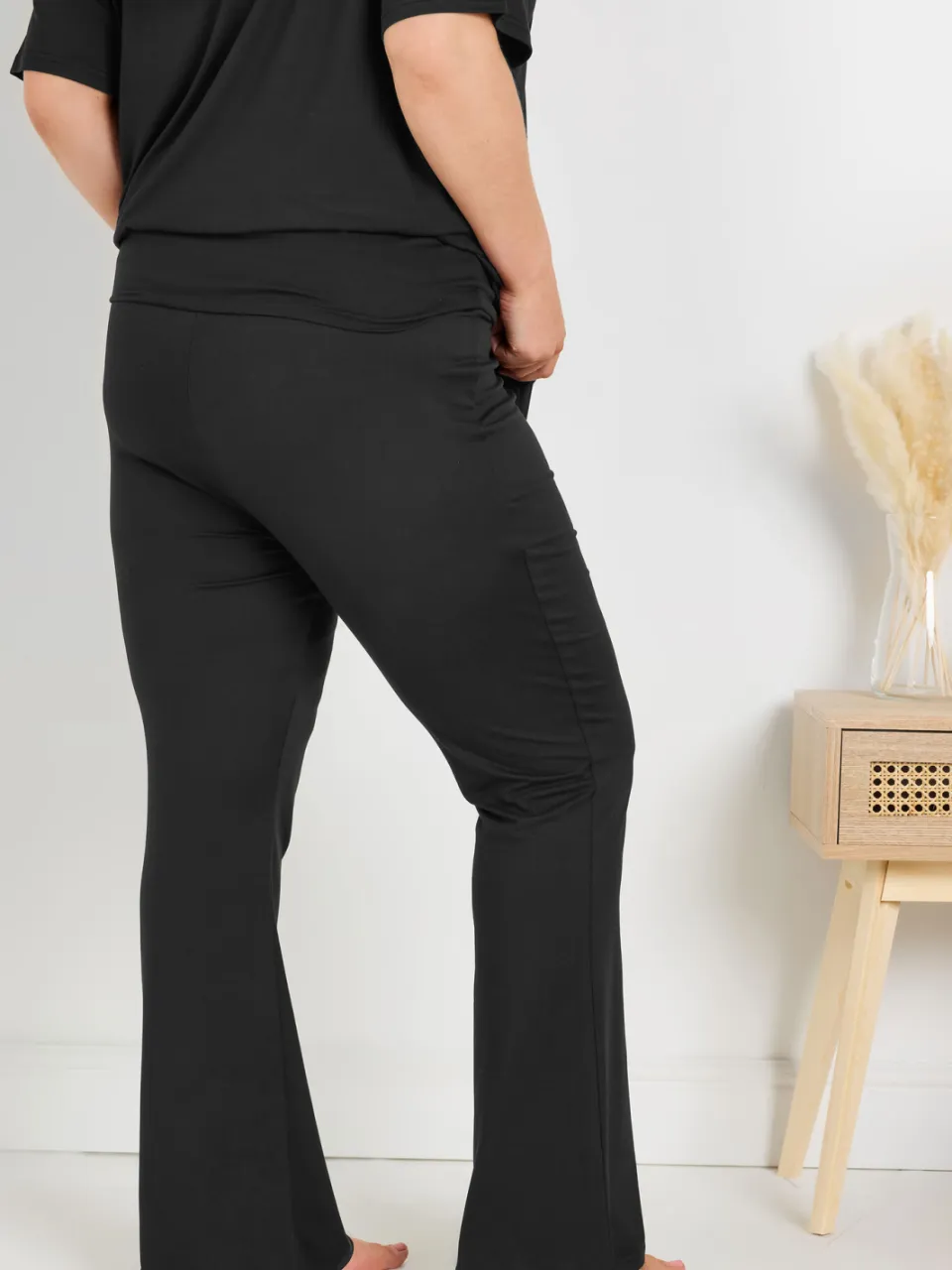 Yours Flared Soft Touch Pyjamabroek In Zwart-44, foto 4
