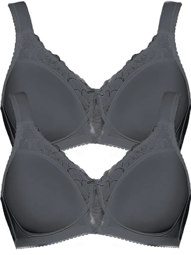 Viania 2-pack soft beha Helga grafiet grafiet