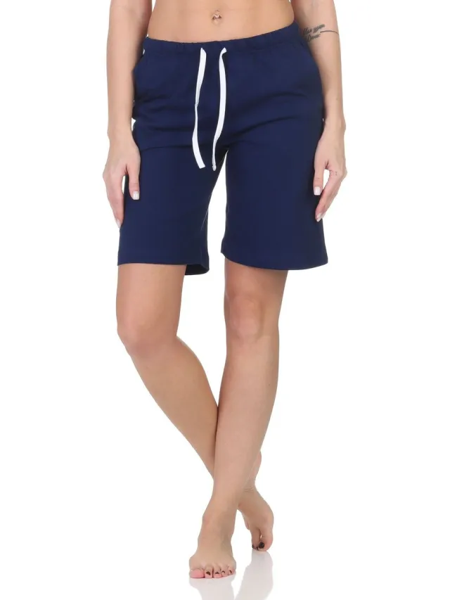 Normann Dames korte pyjamabroek - Mix & Match - perfect te combineren marine