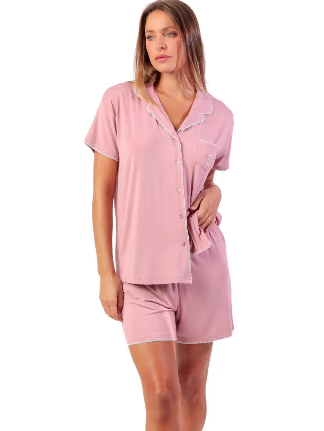 Admas Classic Summer pyjamaset roze