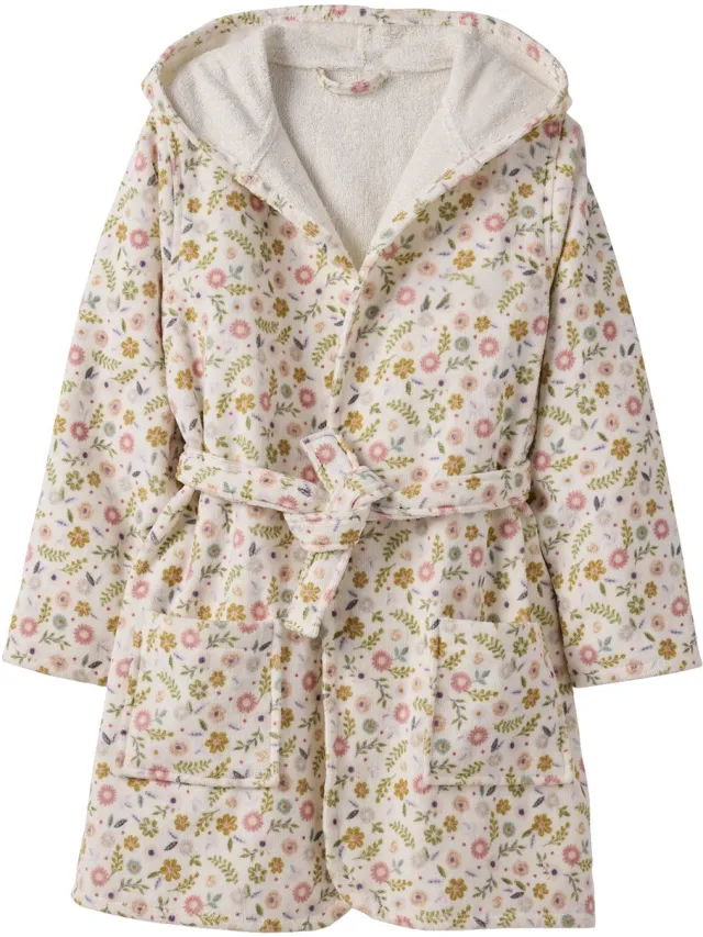 vertbaudet Kinderbadjas met bloemenprint, met gerecycled katoen multi