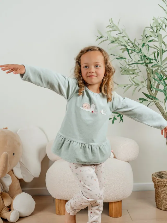 Noukie's Pyjama - 2 delig - Velour - Groen met roze - 3 jaar 98 groen , roze