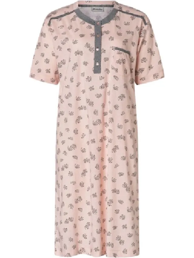Lunatex dames nachthemd 224135 - single jersey - zalm