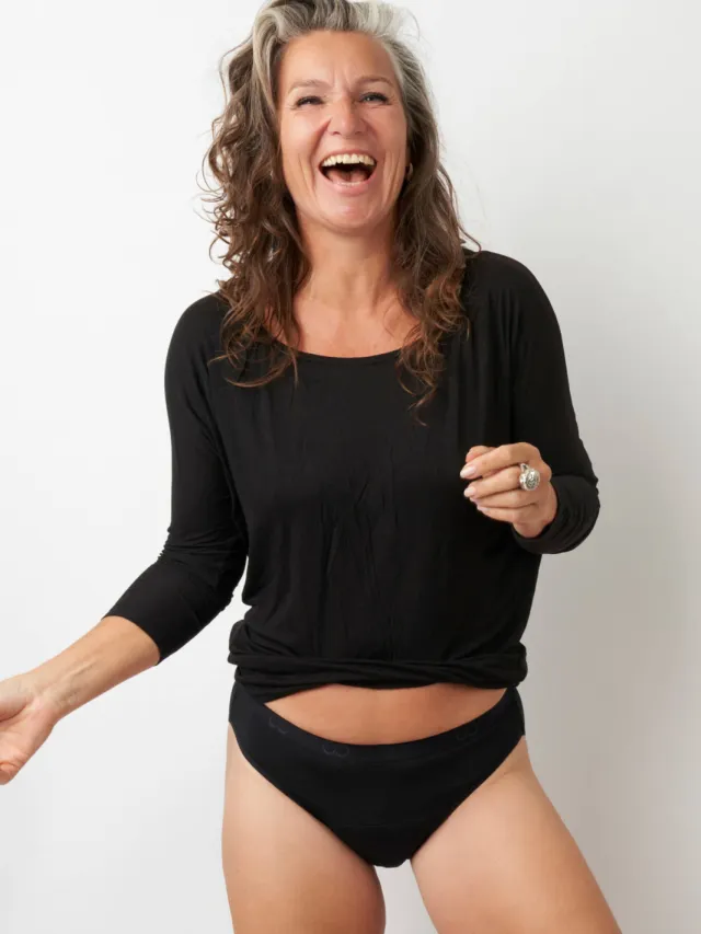 Moodies Undies medium absorberende menstruatieslip zwart