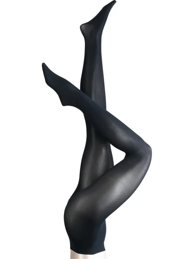 Falke Pure Matt dun fijn versterkt zacht zonder motief effen mat elegant comfortabel Half Ondoorzichtig 50 Denier Blauw Dames panty marine