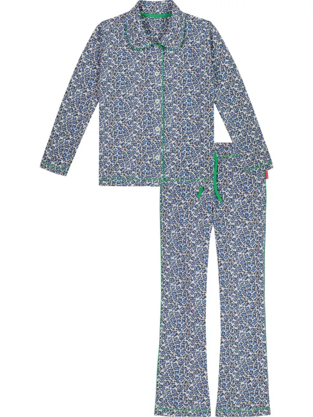 Claesen's Pyjama - Funky - 95% Katoen - 5% Lycra Blauw