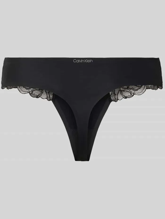 Calvin Klein String van kant Zwart