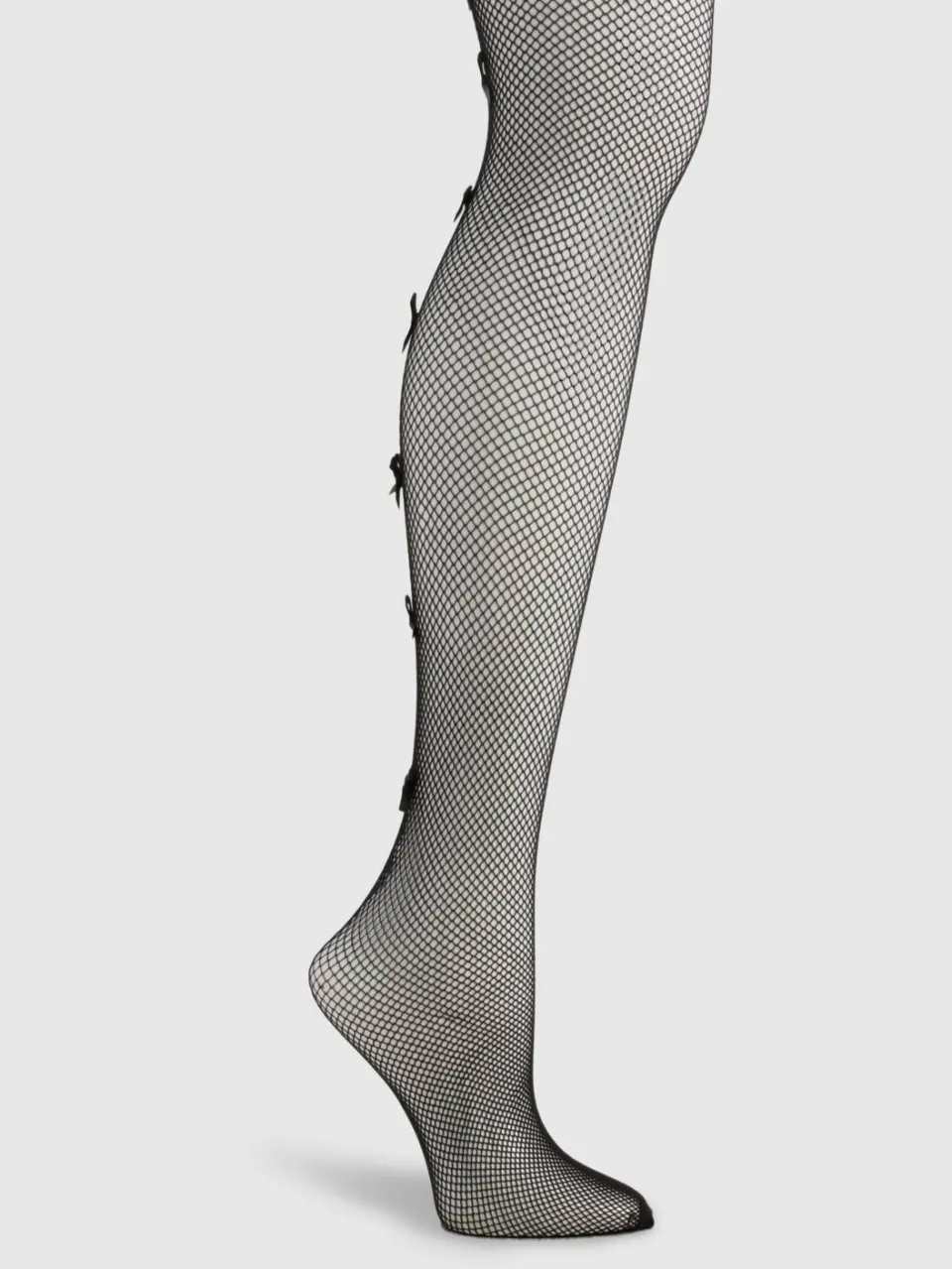 boohoo Dames Visnetpanty's met strikdetail op de naad Zwart