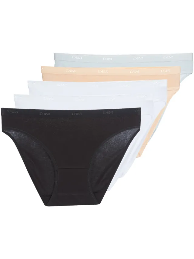 Dim Ecodim Coton x6 slips zwart