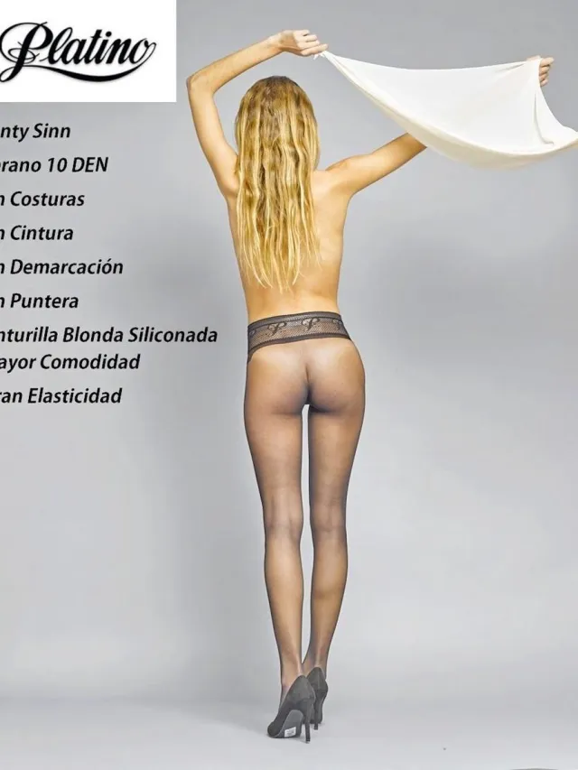 Platino Sinn 10 panty met naadloos broekje zwart - Zwart