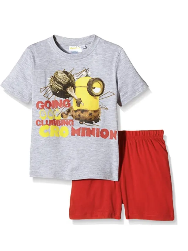 Minions shortama grijs