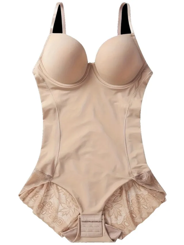 Currero Bodysuit Dames - Shapewear - Bodystocking - Corrigerende Body - Ingebouwde BH - Vormgevend & Afslankend Effect - Beige
