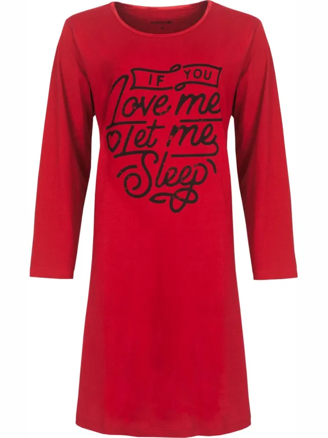 Temptation Dames Nachthemd - Bigshirt - 100% Katoen - Rood