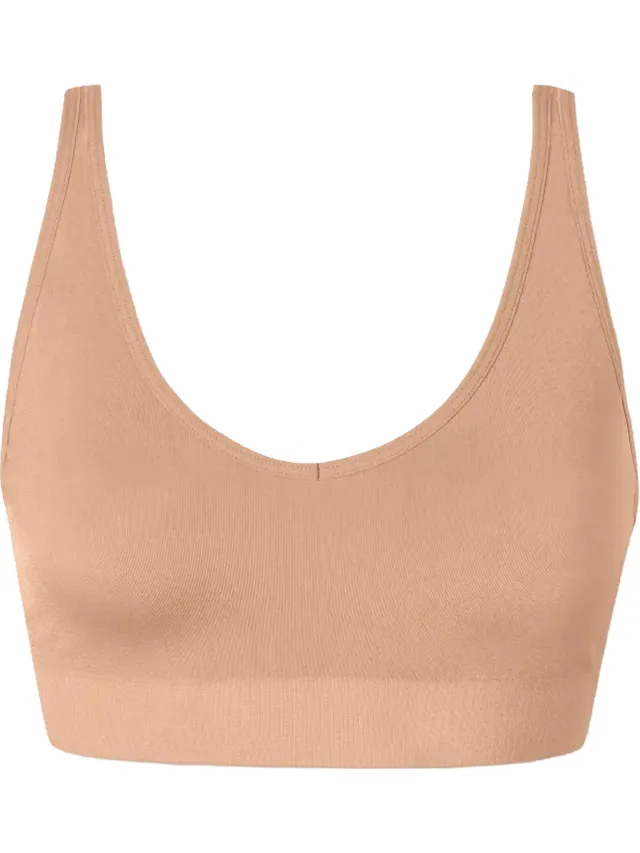 Schiesser dames Classic Seamless zachte BH met uitneembare pads (1-pack) - beugelloze bh - maple